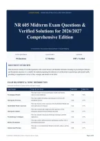 NR 605 Midterm Exam Questions & Verified Solutions for 2026&sol;2027 Comprehensive Edition