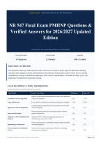 NR 547 Final Exam PMHNP Questions & Verified Answers for 2026&sol;2027 Updated Edition