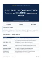 NR 547 Final Exam Questions & Verified Answers for 2026&sol;2027 Comprehensive Edition