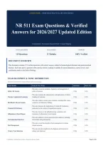 NR 511 Exam Questions & Verified Answers for 2026&sol;2027 Updated Edition