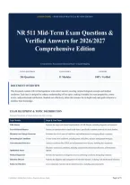 NR 511 Mid-Term Exam Questions & Verified Answers for 2026&sol;2027 Comprehensive Edition