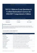NR 511 Midterm Exam Questions & Verified Rationalized Answers for 2026&sol;2027 Comprehensive Edition