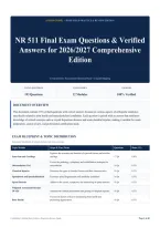 NR 511 Final Exam Questions & Verified Answers for 2026&sol;2027 Comprehensive Edition