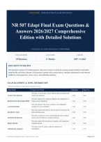 NR 507 Edapt Final Exam Questions & Answers 2026&sol;2027 Comprehensive Edition with Detailed Solutions