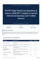 NR 507 Edapt Final Exam Questions & Answers 2026&sol;2027 Complete Exam Kit with Solved Questions and Verified Answers