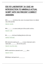 Ess 101 Laboratory 3A Quiz An&NewLine;Introduction To Minerals Actual&NewLine;Script With 100 Percent Correct&NewLine;Answers