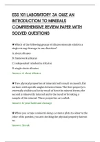 Ess 101 Laboratory 3A Quiz An&NewLine;Introduction To Minerals&NewLine;Comprehensive Review Paper With&NewLine;Solved Questions