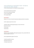 Fundamentals of Engineering &lpar;FE&rpar; Exam Practice Questions And Correct Answers &lpar;Verified Answers&rpar; Plus Rationales 2026 Q&A &vert; Instant Download PDF
