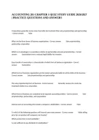 Accounting 201 Chapter 1 Quiz Study Guide 2026&sol;2027 &vert; Practice Questions And Answers