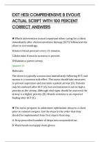 Exit Hesi Comprehensive B Evolve&NewLine;Actual Script With 100 Percent&NewLine;Correct Answers
