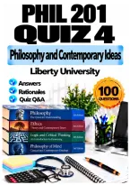 PHIL 201 Quiz 4 &ndash; Philosophy and Contemporary Ideas &lpar;2026&sol;2027&rpar; Q&A &vert; Liberty University A&plus; Guarantee