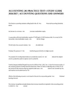 Accounting 201 Practice Test 1 Study Guide 2026&sol;2027 &vert; Accounting Questions And Answers