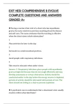 Exit Hesi Comprehensive B Evolve&NewLine;Complete Questions And Answers&NewLine;Graded A&plus;