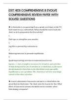 Exit Hesi Comprehensive B Evolve&NewLine;Comprehensive Review Paper With&NewLine;Solved Questions
