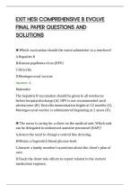 Exit Hesi Comprehensive B Evolve&NewLine;Final Paper Questions And&NewLine;Solutions
