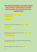 Cmpc Exam Study Materials&colon; 100&percnt; Expert Verified &NewLine;Study Guide Real Testing 2026&vert;2027 Questions &NewLine;Detailed Answers And Instructor Note For A&plus; &NewLine;Guaranteed Pass