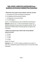 NEW JERSEY ASBESTOS SUPERVISOR Exam Questions and Answers&vert; Updated&vert; Pass Guaranteed