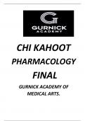SOLVED-2023 LATEST - CHI KAHOOT-PHARMACOLOGY FINAL GURNICK ACADEMY OF MEDICAL ARTS-2023