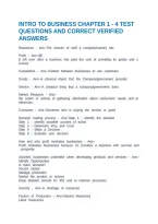 Intro To Business Chapter 1 - 4 Test Questions And Correct Verified Answers