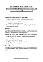 New Hampshire Septic Installer Exam 2 System Installation & Construction&colon; Questions and Answers&vert; Updated&vert; Pass Guaranteed&NewLine;