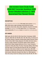 BMW MEMBERS Exam Study Guide &NewLine;2026&sol;2027 Accurate Questions With &NewLine;Correct Detailed Solutions &vert;&vert; 100&percnt; &NewLine;Guaranteed Pass Newest Version 