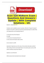 Econ 528 Midterm Exam &vert; Questions And Answers &vert; 2026&sol;2027 Update &vert; With Complete Solutions - Ull&period;