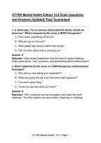 ATI RN Mental Health Edition 12&period;0 Exam Questions and Answers&vert; Updated&vert; Pass Guaranteed
