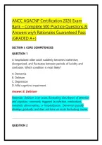 ANCC AGACNP Certification 2026 Exam Bank &ndash; Complete 500 Practice Questions & Answers wiyh Rationales Guaranteed Pass &lpar;GRADED A&plus;&rpar;