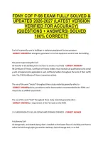 Fdny Cof P-98 Exam Fully Solved & &NewLine;Updated 2026-2027 &lpar;Latest Version &NewLine;Verified For Accuracy&rpar; &NewLine;&lpar;Questions &plus; Answers&rpar; Solved &NewLine;100&percnt; Correct&excl;&excl; 