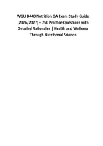 WGU D440 Nutrition OA Exam Study Guide &NewLine;&lpar;2026&sol;2027&rpar; &ndash; 250 Practice Questions with &NewLine;Detailed Rationales &vert; Health and Wellness &NewLine;Through Nutritional Science 