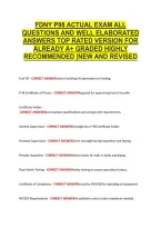 Fdny P98 Actual Exam All &NewLine;Questions And Well Elaborated &NewLine;Answers Top Rated Version For &NewLine;Already A&plus; Graded Highly &NewLine;Recommended &vert;New And Revised 