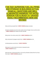 P 98 Test Supervise Fuel Oil Piping &NewLine;And Storage In Buildings Actual &NewLine;Exam All Questions And Well &NewLine;Elaborated Answers Top Rated &NewLine;Version For Already A&plus; Graded &NewLine;Highly Recommended &vert;New And &NewLine;Revised 