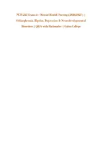 NUR 253 Exam 3 &ndash; Mental Health Nursing &lpar;2026&sol;2027&rpar; &vert; &NewLine;Schizophrenia&comma; Bipolar&comma; Depression & Neurodevelopmental &NewLine;Disorders &vert; Q&A with Rationales &vert; Galen College 