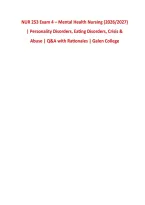 NUR 253 Mental Health Nursing Exams 1&ndash;4 Complete Prep Bundle 2026&sol;2027 &vert; 400&plus; Practice Questions & Answers &vert; Detailed Rationales &vert; Galen College Study Guide