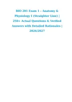 BIO 201 Exam 1 &ndash; Anatomy & &NewLine;Physiology I &lpar;Straighter Line&rpar; &vert; &NewLine;250&plus; Actual Questions & Verified &NewLine;Answers with Detailed Rationales &vert; &NewLine;2026&sol;2027
