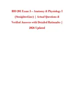 BIO 201 Exam 3 &ndash; Anatomy & Physiology I &NewLine;&lpar;StraighterLine&rpar; &vert; Actual Questions & &NewLine;Verified Answers with Detailed Rationales &vert; &NewLine;2026 Updated 