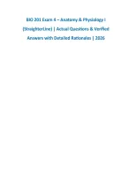 BIO 201 Anatomy & Physiology I Exams 1&ndash;4 Complete Study Bundle 2026&sol;2027 &vert; Practice Questions & Answers with Detailed Rationales &vert; StraighterLine Exam Prep