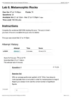 Lab 8&period; Metamorphic Rocks&colon; GLG 103&colon; Thompson 2026&sol;2027 &vert; with complete solution&vert; 100&percnt; Correct&vert; Arizona State University