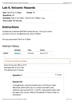 Lab 6&period; Volcanic Hazards  &colon; GLG 103&colon; Thompson 2026&sol;2027 &vert; with complete solution&vert; 100&percnt; Correct&vert; Arizona State University
