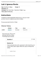 Lab 5&period; Igneous Rocks&colon; GLG 103&colon; Thompson 2026&sol;2027 &vert; with complete solution&vert; 100&percnt; Correct&vert; Arizona State University