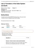 Lab 2&period; Formation of the Solar System and Earth&colon; GLG 103&colon; Thompson 2026&sol;2027 &vert; with complete solution&vert; 100&percnt; Correct&vert; Arizona State University