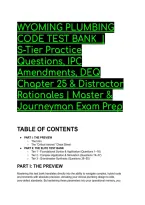 WYOMING PLUMBING CODE TEST BANK &lpar;2026&sol;2027&rpar; &vert; S-Tier Practice Questions&comma; IPC Amendments&comma; DEQ Chapter 25 & Distractor Rationales &vert; Master & Journeyman Exam Prep