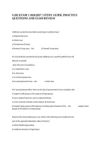 G202 Exam 1 2026&sol;2027 &vert; Study Guide&comma; Practice Questions And Exam Review