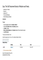 BIBL 104 Old Testament Wisdom & Poetry Quiz Questions with Correct Answers Fall 2026 &vert; Liberty University
