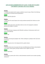 Advanced Pathophysiology Quiz 1-Nurs 6501 Walden&NewLine;University Questions With Correct Solutions