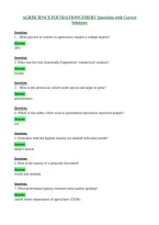 AGRISCIENCE FOUNDATIONS EMERY Questions with Correct&NewLine;Solutions