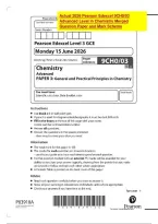 Actual EDEXCEL 2026 &lpar;9CH0&sol;03&rpar; Pearson Edexcel Advanced Level in Chemistry &mdash; &NewLine;merged question paper and markscheme