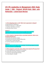 ATI PN Leadership & Management Exam 2026&sol;2027 &vert; 200&plus; NCLEX-Style Practice Questions & Answers with Detailed Rationales &vert; Latest Practical Nursing Study Guide