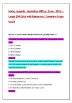Idaho Juvenile Probation Officer Exam 2026&sol;2027 &vert; 200 Practice Questions & Answers with Detailed Rationales &vert; Juvenile Justice Certification Study Guide