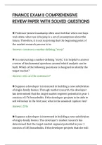 Finance Exam Ii Comprehensive&NewLine;Review Paper With Solved Questions